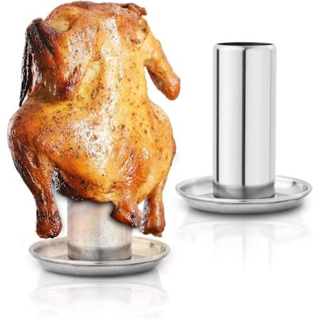 Øl-Drikkeholder til Kylling i Rustfrit Stål - Kyllingerist til Grill og Ovn