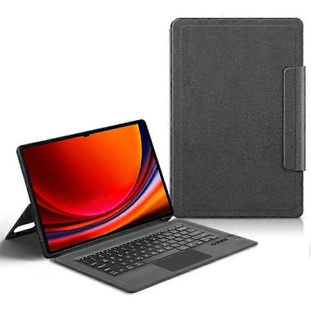 Nahkakotelo, yhteensopiva Samsung Galaxy Tab S10 Ultra/S9 Ultra/S8 Ultra -mallien kanssa + Bluetooth-yhteensopiva kosketuslevynäppäimistö 