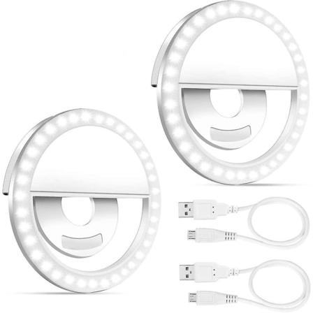 Galaxy 2st Selfie Fylllampa Uppladdningsbar Telefonringlampa med Klämma Bärbar Ringlampa