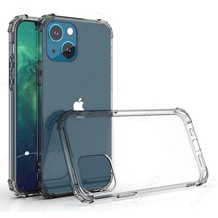 iPhone 15 PLUS - St td mpande Skyddande Silikonskal Genomskinlig