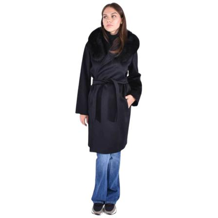 Max Mara Studio, Coats Czarny, Kobieta, Rozmiar: 2XS