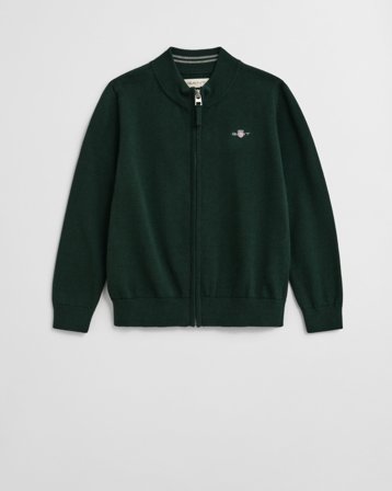 GANT Kinder Strickjacke aus Baumwolle mit Reißverschluss (98/104) Grün