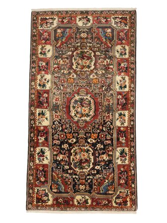 Bakhtiar Vloerkleed Oosters Tapijtloper Bruin/Zwart (Wol, Perzië)