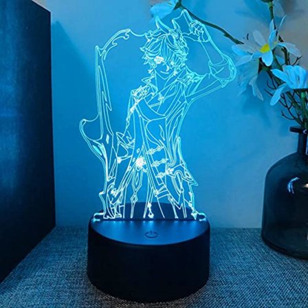 Genshin Impact 3D-lampa nattlampa för sovrumsdekor LED-lampa