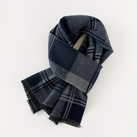 Ullskjerf for menn - Tykk vintervarm halsvarmer, britisk stil ullfiber tilbehør for kaldt vær, koselig gave til ham, allsidig for fritid og (BR)