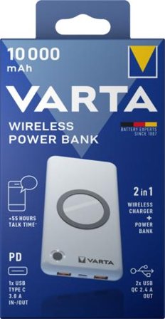 VARTA trådløs ladepute / nødlader - Li-pol - USB, USB-C - 18 watt
