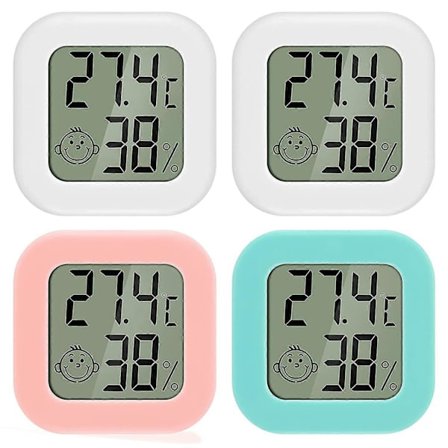 Mini LCD Digital Indendørs Termometer Hygrometer 4 stk. Termo Hygrometer Komfortniveauindikator Høj Nøjagtighed Bærbar [DB]