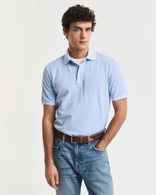 GANT - Solbleket piquéskjorte til herre fresh blue
