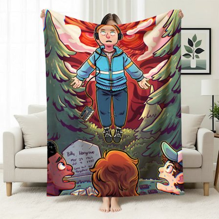 Stranger Things 5 Fleecefodrad Varm Filt, Stranger Things-tema Filt för Tupplurar, Flanellfilt, Specialtillverkad