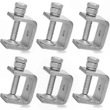 6-pak 1" Mini C-klemmer i rustfrit stål til træbearbejdning og metalprojekter, kraftigt U-klemmesæt