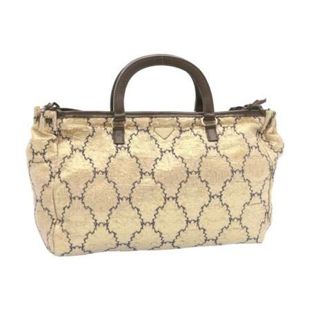 Prada Vintage, Pre-owned Handbag Beige, Dames, Maat:ONE Size,Canvas