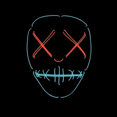 Högkvalitativ dubbelsidig LED-lampskärm, hårt plastmaterial, 3 blinkande mönster, Halloween Neon