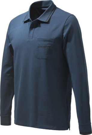 Beretta Men's Airmesh Polo Long Sleeve Men long-sleeved sweaters Blue S