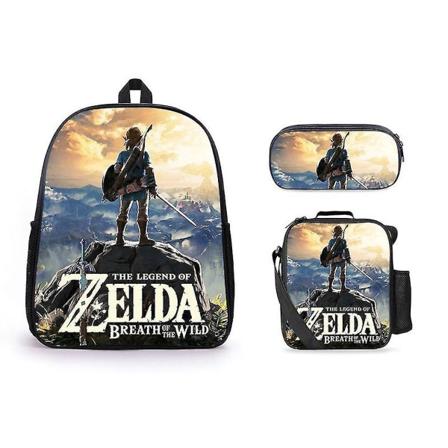 3stk/sett The Legend Of Zelda Skolesekk Skoleveske Anime Ryggsekk