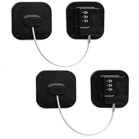 2 X Kjøleskapslås uten boring med kode for barn under 5 år, egnet for kjøleskap, w