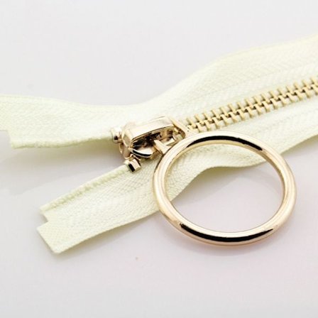 Metallglidelåsjakke Lange glidelåser HVIT 90CM