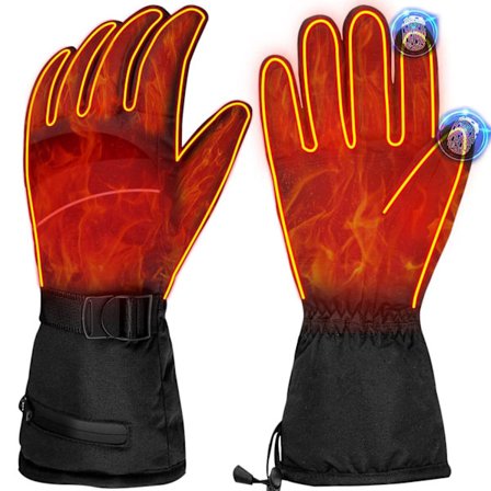 Vinter Varme Elektriske Handsker, 3 Temperaturindstillingstilstande Vinter Elektriske Opvarmede Handsker med Touchscreen Vandtætte Mænd Kvinder En 