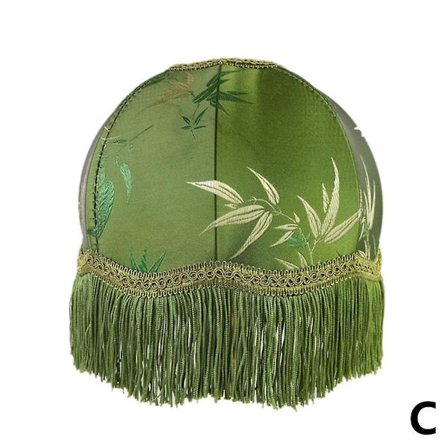 Grön lampskärm bordslampa skärm retro europeisk med tofs elegant robust