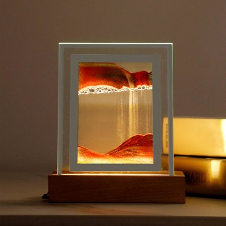 3d Moving Sand Art, 360 Roterande Timglas Dekoration, Creative Art Sand Art Liquid Motion Vardagsrum Sovrum Bordslampa Dekoration10mlsquare