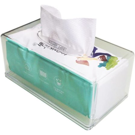 Rektangulær gennemsigtig akryl vævkasse, firkantet stor kasse låg