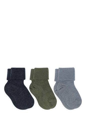 mp Denmark | Wool Rib Baby Socks - 3-Pack | 15/16