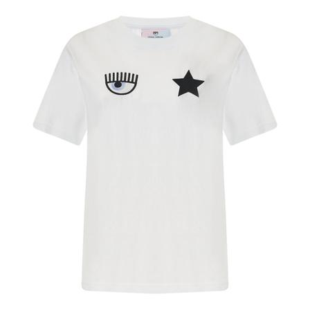 Chiara Ferragni Collection, T-shirt Wit, Dames, Maat:S,Katoen