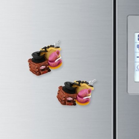 3D-kaffeverktyg Modell Magnetic Resin Ornaments Set Kylskåp kaffemaskin mönster