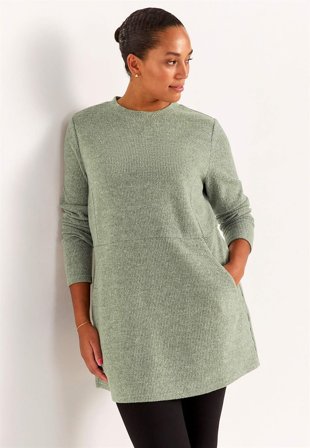 Cellbes of Sweden - Supermjuk tunika med fickor Beata - khakigrönmelange - för damer - 58/60