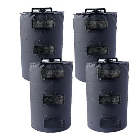 Set med 4 paviljongfötter, fyllbara med vatten, vikter för paviljonger, trädgårdstält, markiser, svart