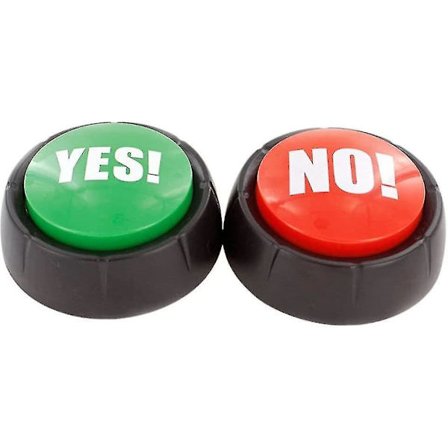 Ja Knap og Nej Knap med Lyd Talende Knapper Kontor Hjemme Undervisning Buzzere Ja og Nej Svar Buzzere Spil Hunde Kæledyr Talende Knapper Til