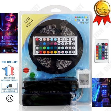 LED-strips - TD - 5m - Flerfärgad - Infraröd fjärrkontroll - Vattentålig IP65