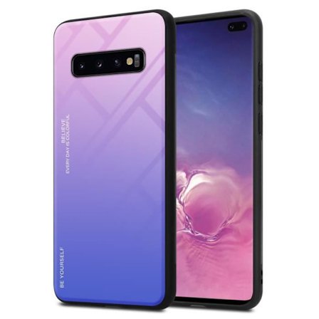 Fodral till Samsung Galaxy S10 PLUS Skal i ROSA - BLÅT Fodral Skydd tvåfärgat TPU