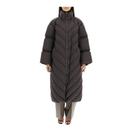 Khaite, Down Jackets Bruin, Dames, Maat:S,nylon