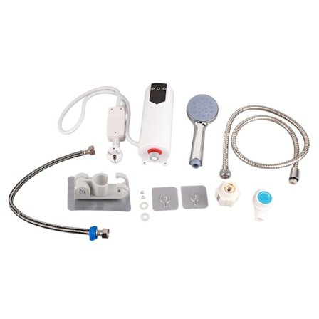 Mini Elektrisk Vannvarmer DN15 Gjenget 5500W Termostatisk Momentan Vannvarmer med Dusjhode for Hjem EU 220V