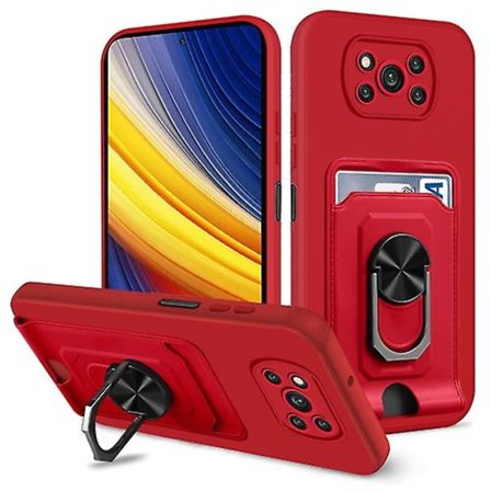 För Xiaomi Poco X3 Pro / X3 Nfc Ring Kickstand Card Wallet Tpu phone case