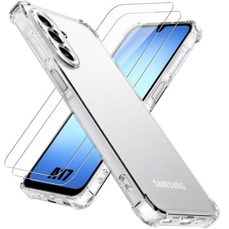 Beskyttelsescover - BOOLING - til Samsung Galaxy A17 4G/5G - Transparent Silikone - Stødabsorberende +2 Glas