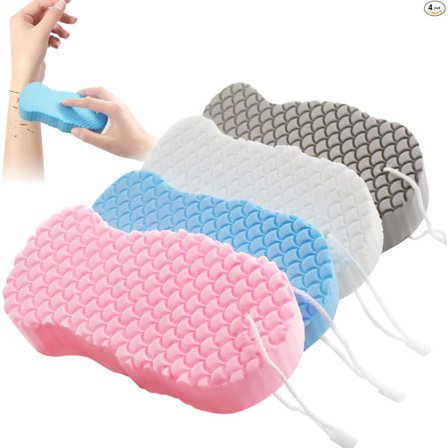 3 stk 3D Badesvamp, Ultralett Badesvamp, Supermyk Eksfolierende Badesvamp, Kroppseksfolierende Svamp, Dusjsvamp for Voksne og Barn