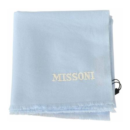 Missoni, Missoni Light Blue Cashmere Uni Neck Warmer Scarf Blauw, unisex, Maat:ONE Size