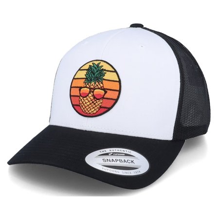 Iconic - White trucker Lippis - Pineapple Sunset Retro Black/White Trucker @ Hatstore