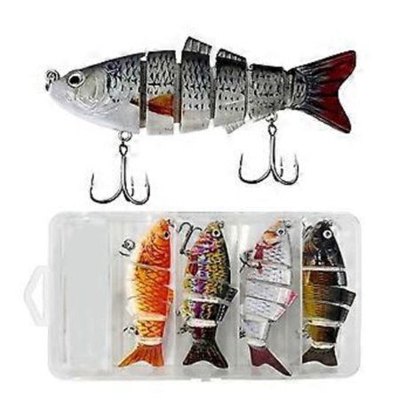 5 stk Fiske Sluk Multi Leddede Swimbaits Harde Agn Sakte Synkende Simulerte Svømme Sluk for Ferskvann Saltvann_MGF