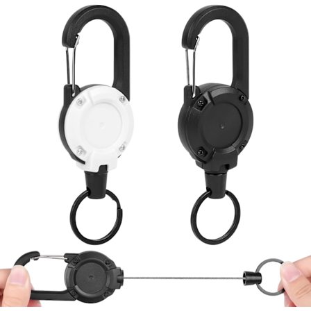Heavy Duty Retractable Keychain, 2stk Retractable Badge Holder, Retractable ID Badge Reel Heavy Duty Reel Clips Retractable Badge Reels