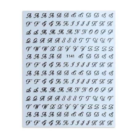 8 Arkkia Vintage Englanninkieliset Kirjeet Kynsitarroja Manikyyriin 3D Itseliimautuva Musta Valkoinen Kulta Hopea Design Kynsien Koristeet Pegatinas 