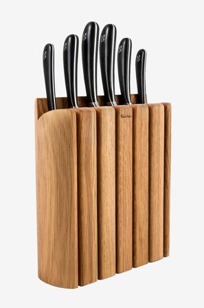 Robert Welch - Book Eik knivblokk-sett 7P Signature - Brun - Kjøkkenkniver & tilbehør - Fra Homeroom