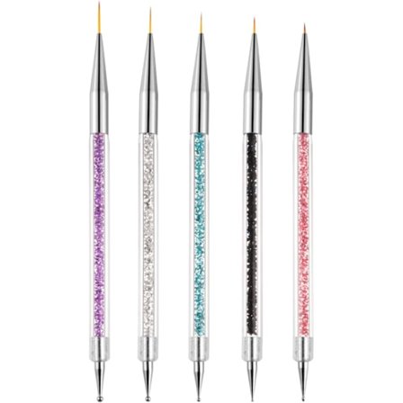 Neglekunst Pensler, 5 stk Negle Design Pensler, Neglekunst Prikkeverktøy, Neglekunst Liner Pensler, For å gjøre Neglelakk, Stikking, Fin Maling, DIY
