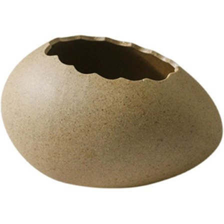 Munankuoren kulho, keraaminen munankuoren muotoinen posliini, monipuolinen luova realistinen säröillä oleva munankuoren posliini (koko: suuri)