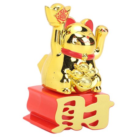 Lykkekat Ornament Vinkende Arm Tiltræk Rigdom Lykkekat Til Skrivebord Bil Kontor Butik Guld MLY23109