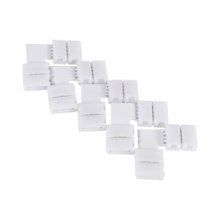 5 stk. L Form 4-pin 10 mm Loddefri Hjørne Konnektor Adapter RGB 5050 LED Strip Lys