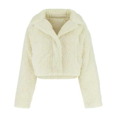 Michael Kors Faux Fur Shearling Jakke Hvid, Dame