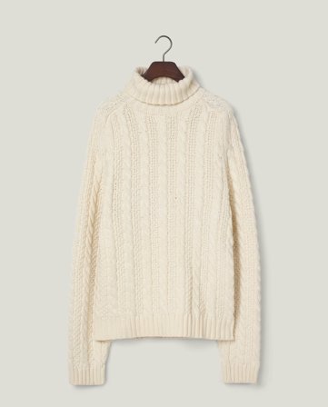 Lexington Fisherman Cable-genser, offwhite