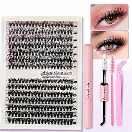 640 stk. Øjenvippeforlængelsessæt 304050D Vippeklumper D Curl 9-16 mm Individuelt vippesæt med lim og forsegler, pincet og børste[HK]